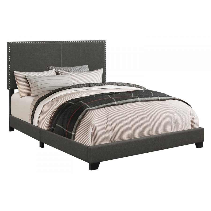 Coaster Boyd Full Upholstered Bed with Nailhead Trim - Charcoal