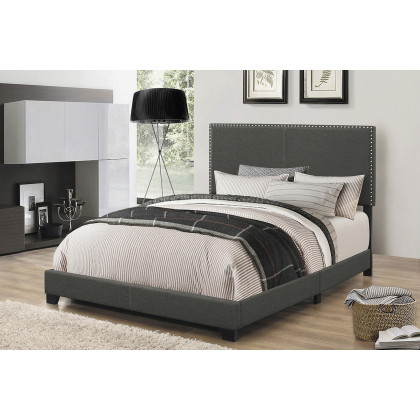 Coaster Boyd Full Upholstered Bed with Nailhead Trim - Charcoal