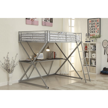 Coaster Hyde Full Workstation Loft Bed - Silver