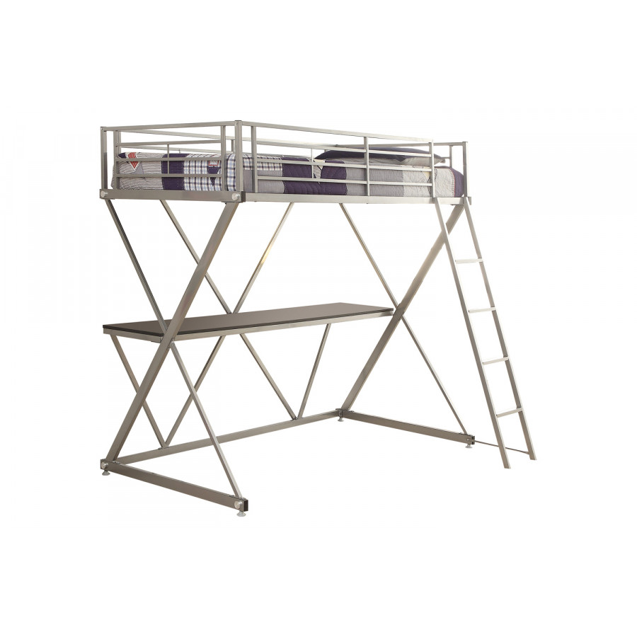 Coaster Hyde Twin Workstation Loft Bed - Silver