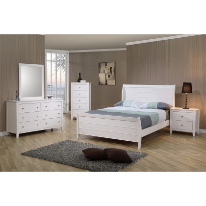 Coaster Selena Full Sleigh Platform Bed - Buttermilk