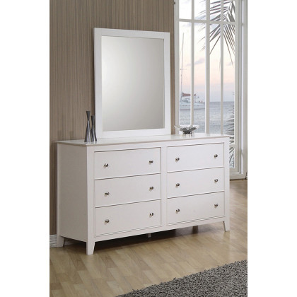 Coaster - Selena Rectangular Dresser Mirror in Buttermilk