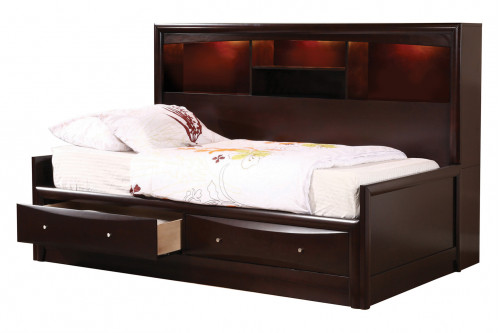 Coaster™ Phoenix Full Daybed with Bookcase And Storage Drawers - Cappuccino