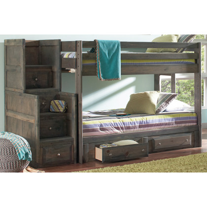 Coaster Wrangle Hill Twin Over Twin Bunk Bed - Gun Smoke