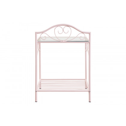 Coaster - Massi 1-Shelf Nightstand With Glass Top in Powder Pink