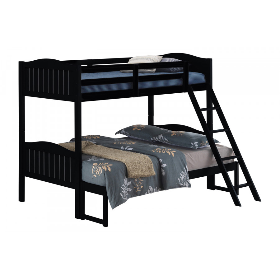Coaster Littleton Twin/Full Bunk Bed with Ladder - Black