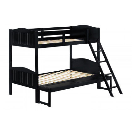 Coaster Littleton Twin/Full Bunk Bed with Ladder - Black