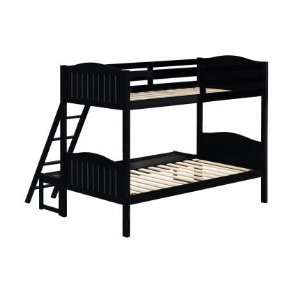 Coaster Littleton Twin/Full Bunk Bed with Ladder - Black