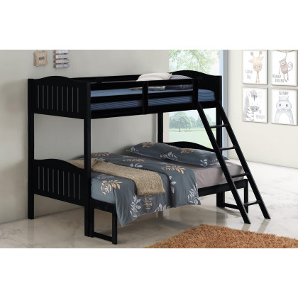 Coaster Littleton Twin/Full Bunk Bed with Ladder - Black