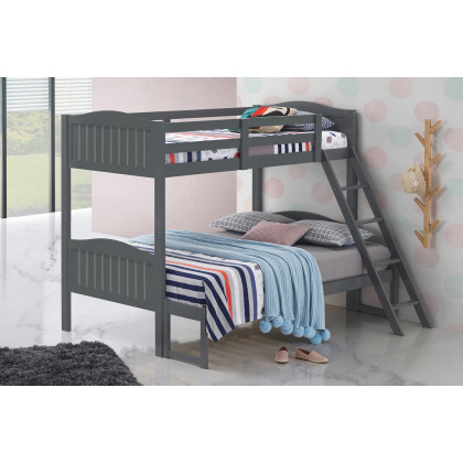 Coaster Littleton Twin/Full Bunk Bed with Ladder - Gray