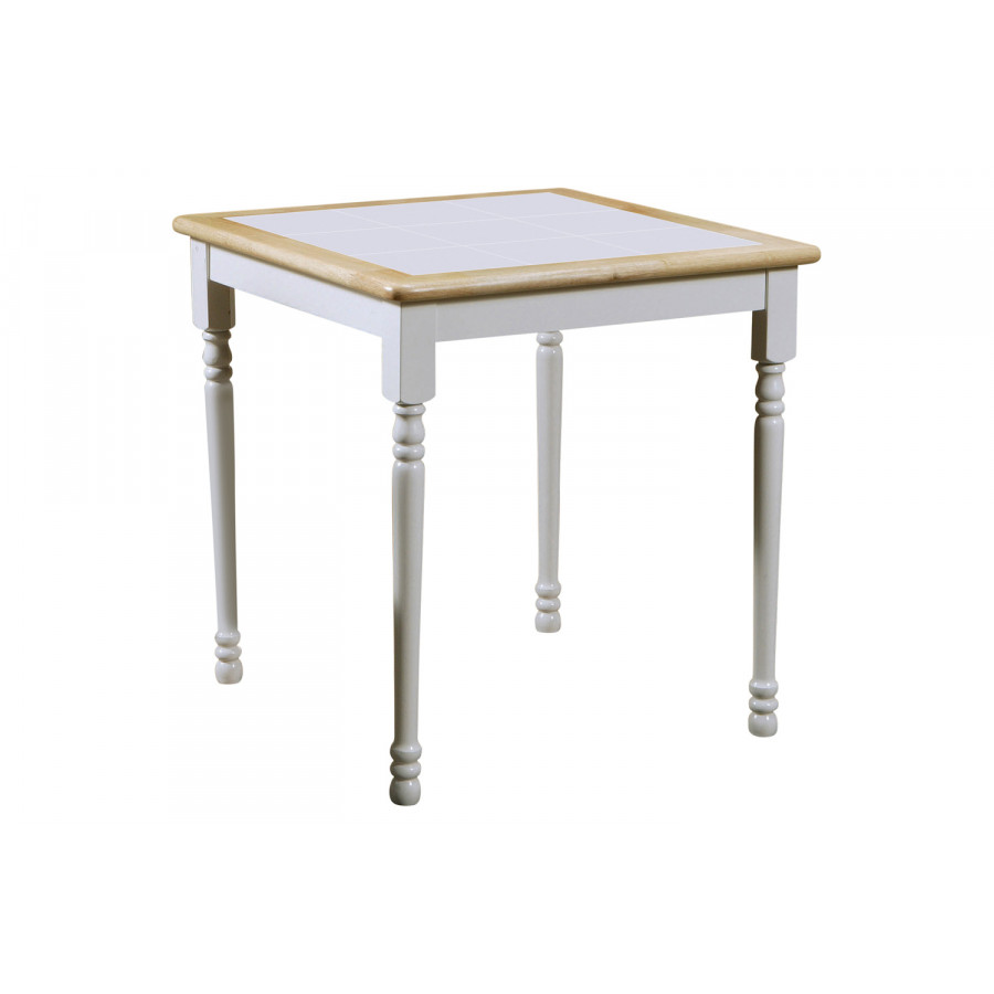 Coaster - Square Top Dining Table in Natural Brown/White