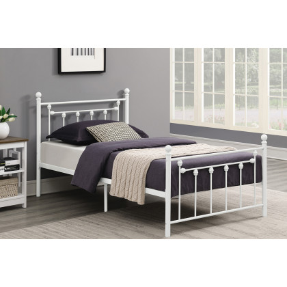 Coaster Canon Metal Slatted Headboard Platform Full Bed - Matte White