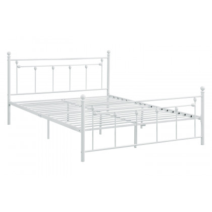 Coaster Canon Metal Slatted Headboard Platform Queen Bed - Matte White