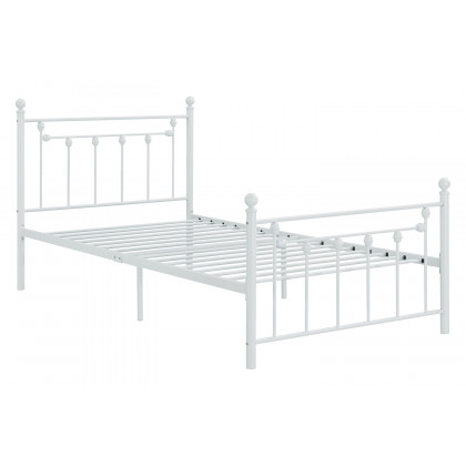 Coaster Canon Metal Slatted Headboard Platform Twin Bed - Matte White
