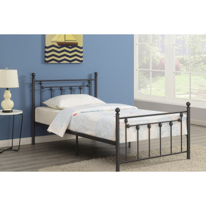 Coaster Canon Metal Slatted Headboard Platform Twin Bed - Gunmetal