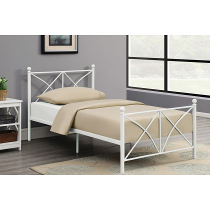 Coaster Hart Metal Platform Full Bed - Matte White