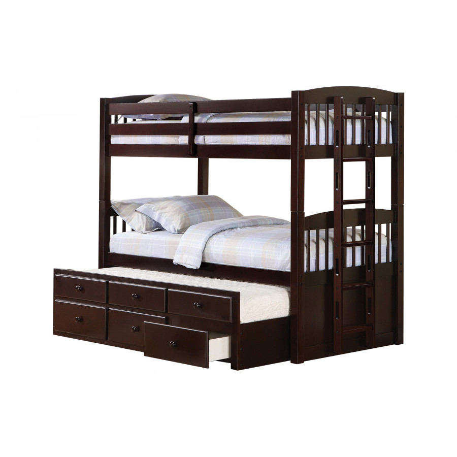 Coaster - Kensington Twin Over Twin Bunk Bed With Trundle in Cappuccino