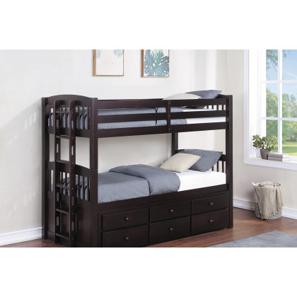 Coaster - Kensington Twin Over Twin Bunk Bed With Trundle in Cappuccino