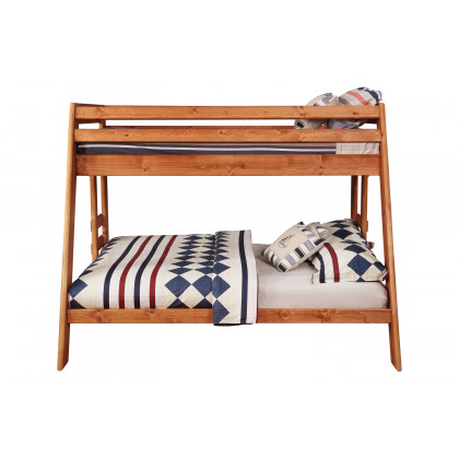 Coaster Wrangle Hill Twin Over Full Bunk Bed with Built-In Ladder - Amber Wash