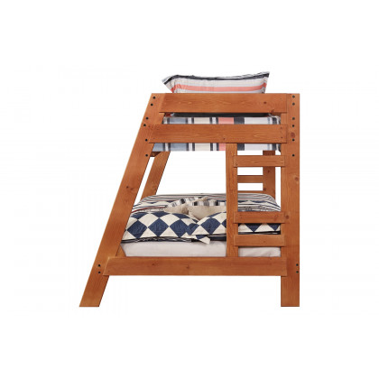 Coaster Wrangle Hill Twin Over Full Bunk Bed with Built-In Ladder - Amber Wash