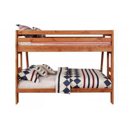 Coaster Wrangle Hill Twin Over Full Bunk Bed with Built-In Ladder - Amber Wash