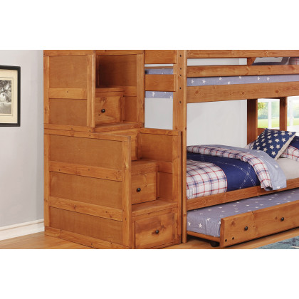 Coaster Wrangle Hill 4-Drawer Stairway Chest - Amber Wash