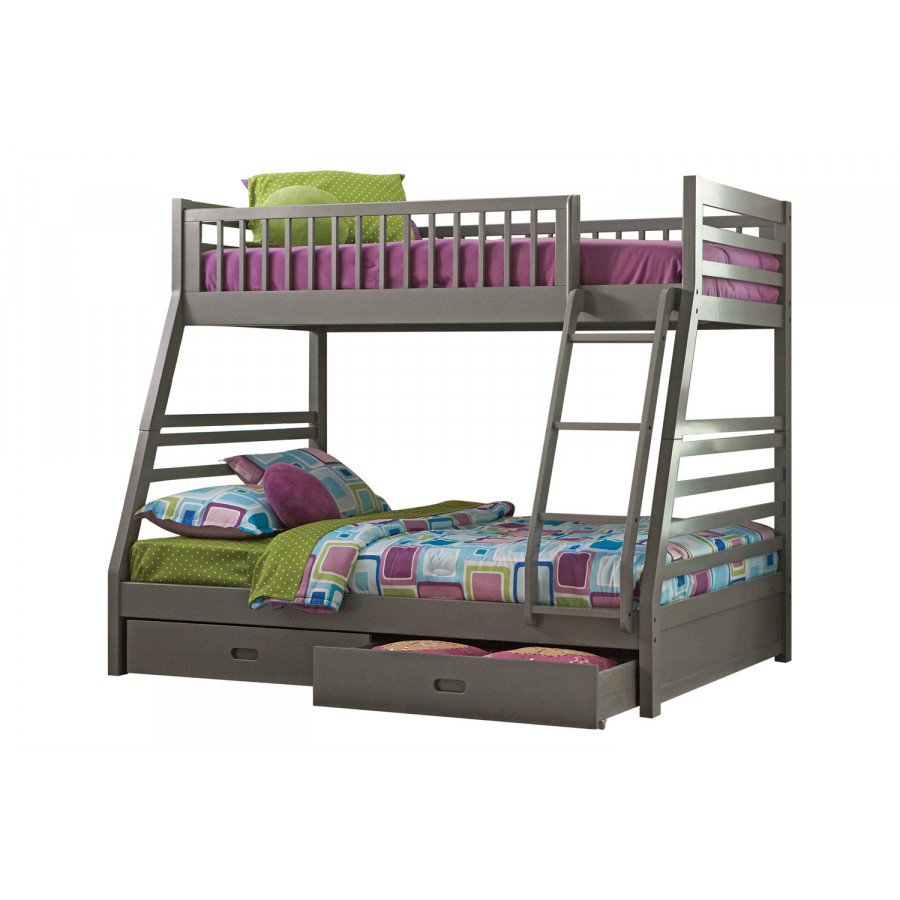 Coaster Ashton Twin Over Full 2-Drawer Bunk Bed - Gray