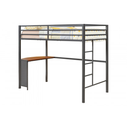 Coaster Fisher 2-Piece Metal Workstation Loft Bed Set with Full Bed - Gunmetal
