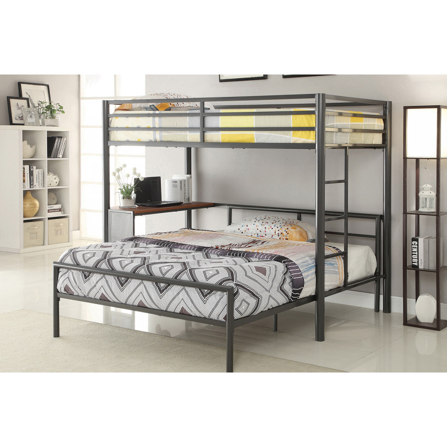 Coaster - Fisher 2-Piece Metal Workstation Loft Bed Set with Full Bed