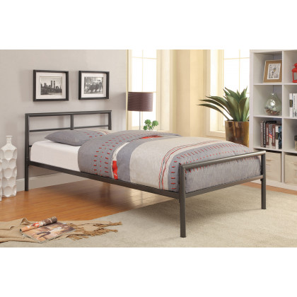 Coaster Fisher 2-Piece Metal Workstation Loft Bed Set with Twin Bed - Gunmetal