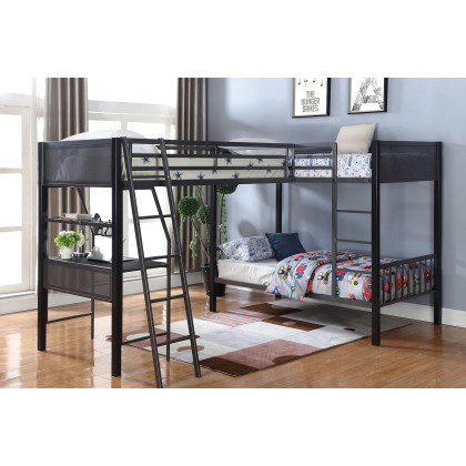 Coaster Meyers Twin Over Twin Metal Bunk Bed - Black/Gunmetal