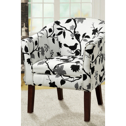 Coaster - Upholstered Accent Chair in Black/White