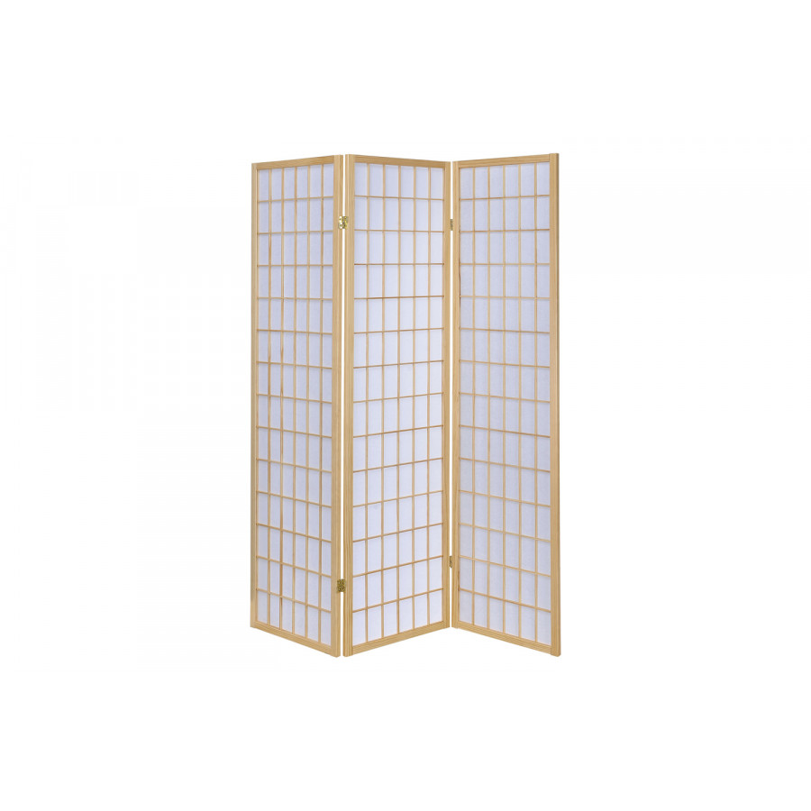 Coaster 3-Panel Folding Screen - Natural/White
