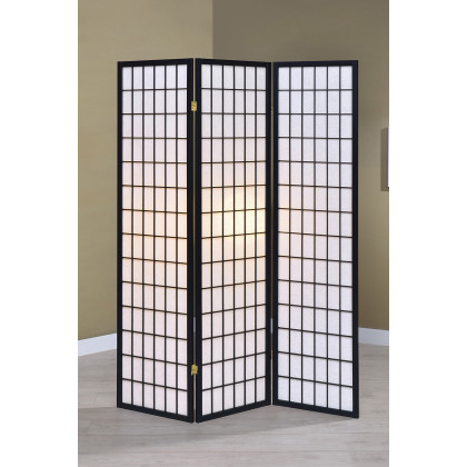 Coaster 3-Panel Folding Screen - Black/White