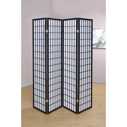 Coaster 4-Panel Folding Screen - Black/White