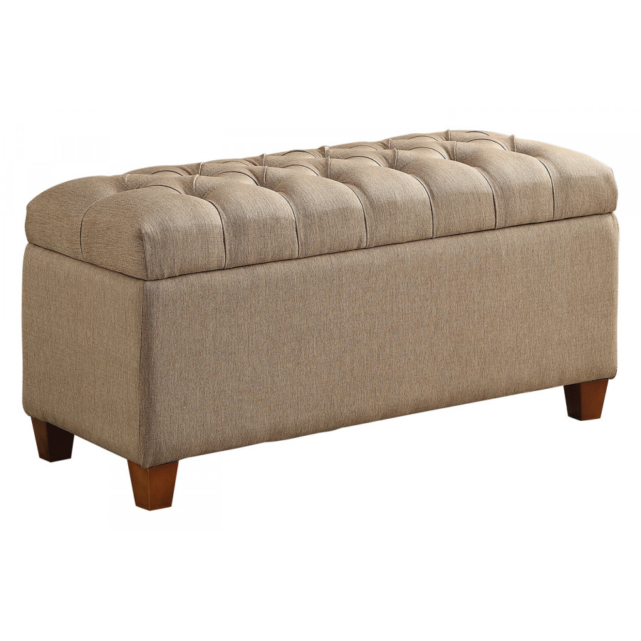 Coaster Tufted Storage Bench - Taupe