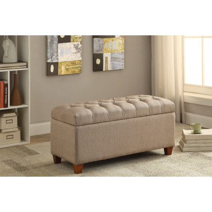 Coaster Tufted Storage Bench - Taupe