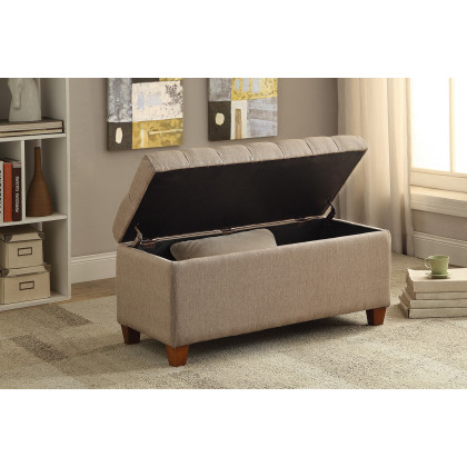 Coaster Tufted Storage Bench - Taupe