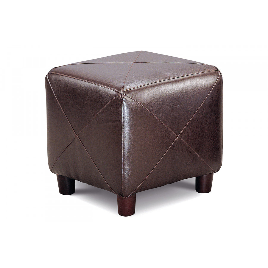 Coaster - Cube Shaped Ottoman in Dark Brown