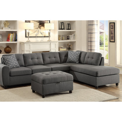 Coaster - Stonenesse Tufted Storage Ottoman in Gray
