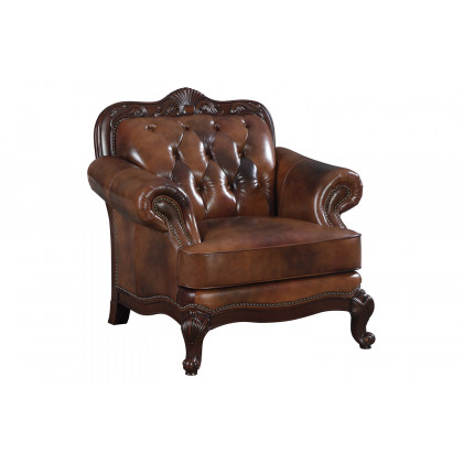 Coaster Victoria Upholstered Tufted Living Room Set With Chair - Brown