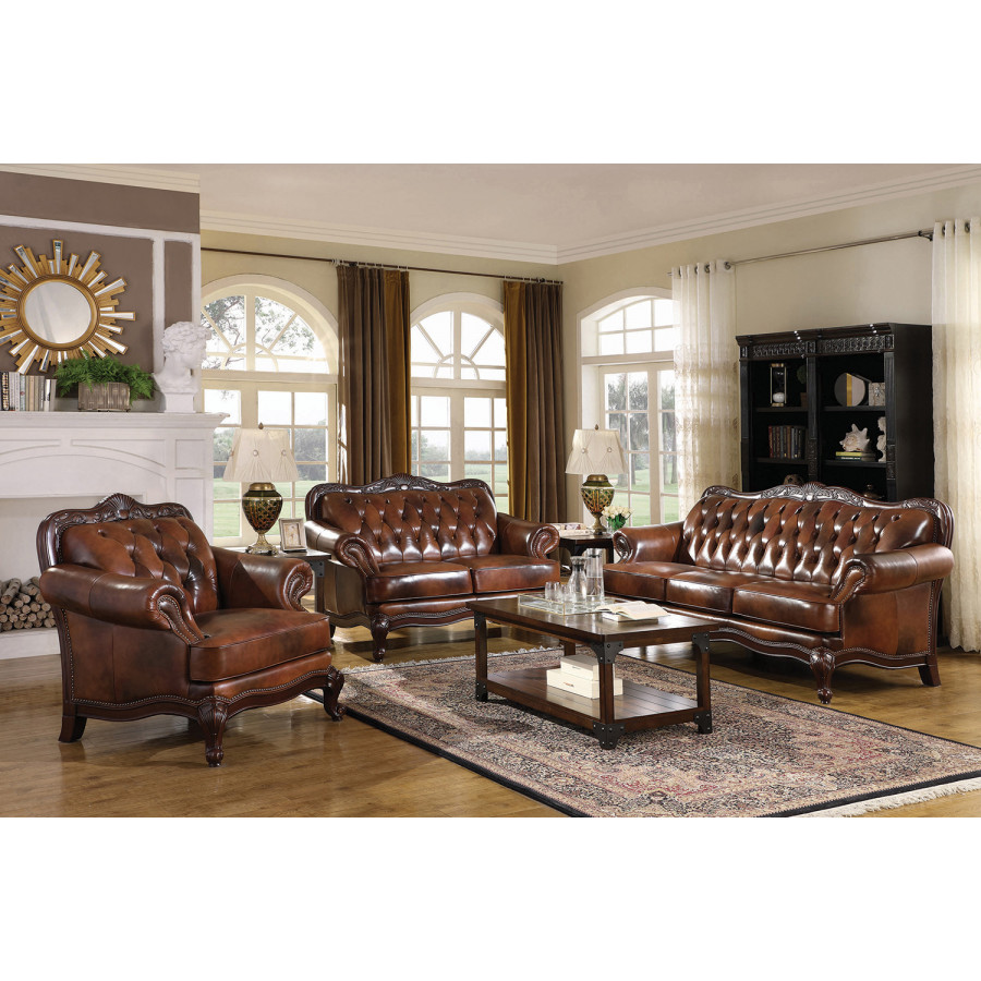 Coaster - Victoria Upholstered Tufted Living Room Set
