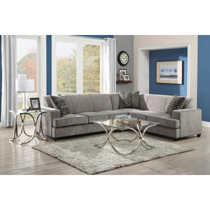 Coaster - Tess L-Shape Sleeper Sectional in Gray