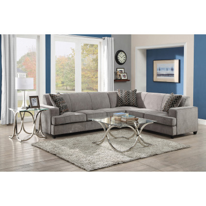 Coaster - Tess L-Shape Sleeper Sectional in Gray