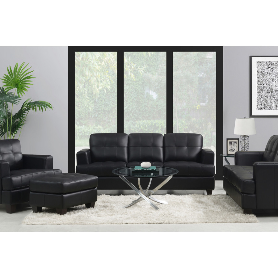 Coaster - Samuel Upholstered Tufted Sofa in Black