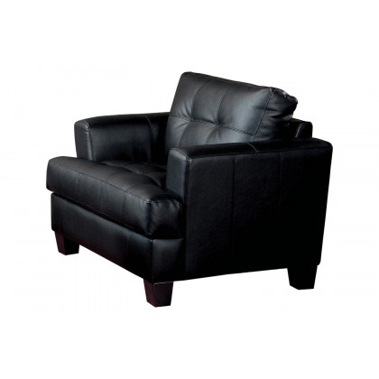 Coaster Samuel Upholstered Tufted Living Room Set with Chair - Black