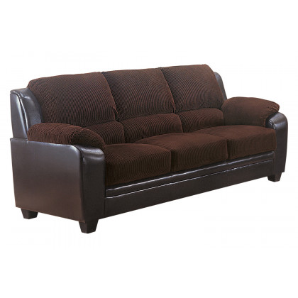 Coaster - Monika Upholstered Stationary Sofa in Chocolate