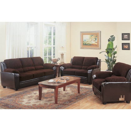 Coaster - Monika Upholstered Stationary Sofa in Chocolate