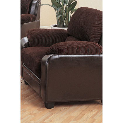 Coaster - Monika Upholstered Stationary Chair in Chocolate