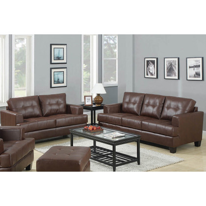 Coaster Samuel Tufted Sofa - Dark Brown